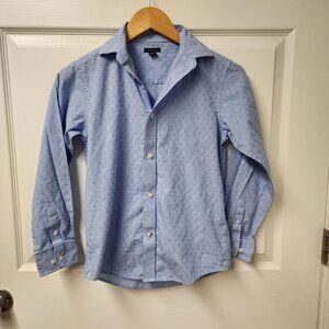 Tommy Hilfiger boys size 12 long sleeve blue shirt mini check or grid pattern